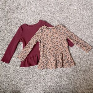 Cat & Jack 2T Long Sleeve Peplum Tees